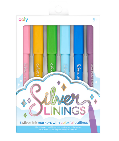 Silver Linings Outline Markers - Set of 6