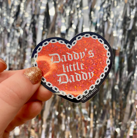 Daddy's Little Daddy Glitter Sticker