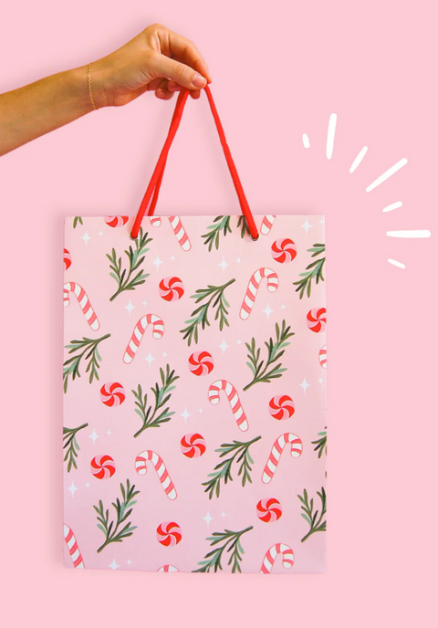 Sweet Pink Christmas Gift Bag