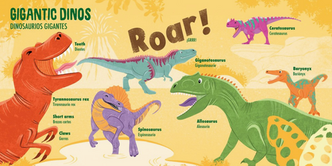 My First 100 Dino Words in English and Spanish- Lil' Libros