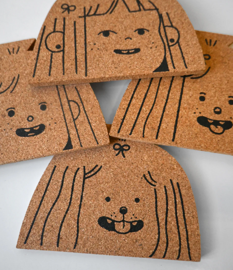 "Dog Person" Set of four cork coasters