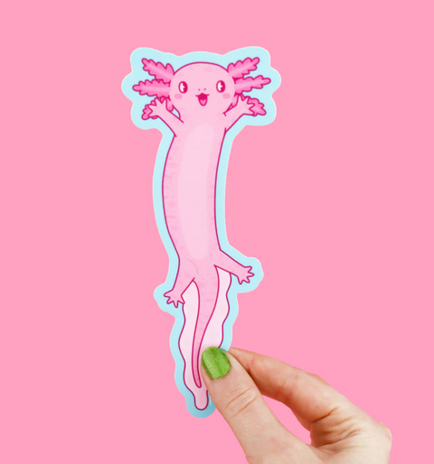 Wiggly Axolotl Long Vinyl Sticker