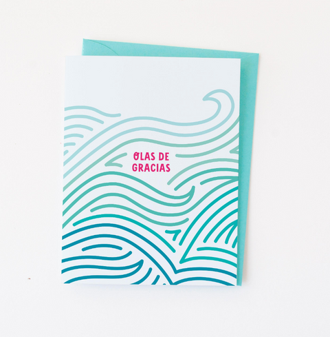 Olas de Gracias Spanish thank you card