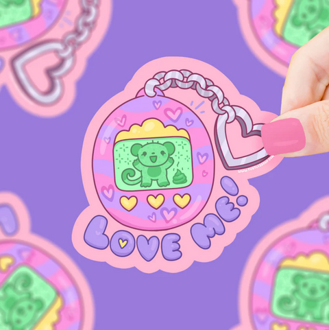 Love Me Virtual Pet Valentines Vinyl Sticker