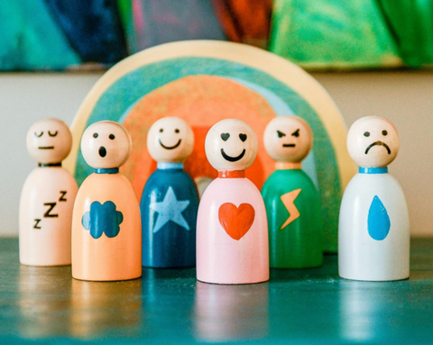 Bilingual Wooden Feelings Peg Doll Set