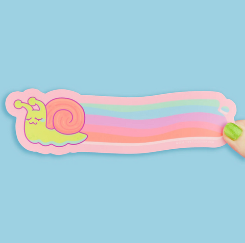 Rainbow Snail Long Vinyl Sticker