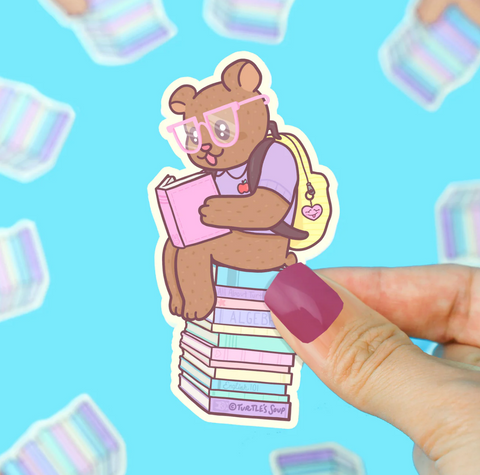 Book Bear Vinyl Sticker