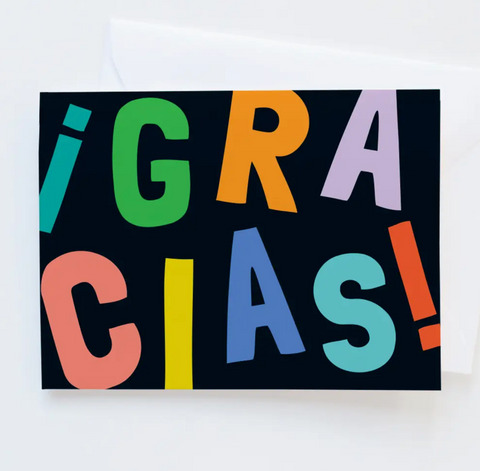 Gracias En Negrita Spanish Thank You Greeting Card