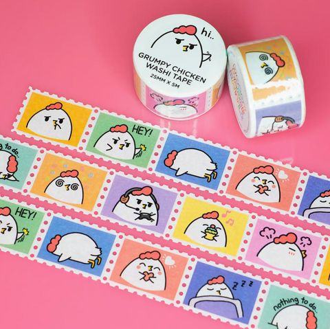 Grumpy Chicken Stamp Washi Tape