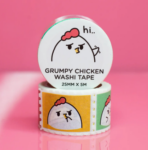 Grumpy Chicken Stamp Washi Tape