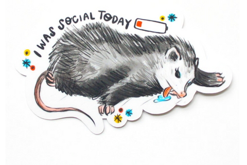 Social Possum Vinyl Sticker