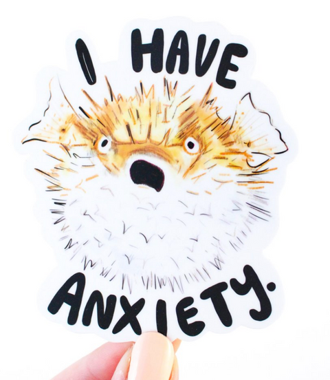 Anxious Puffer Vinyl Sticker