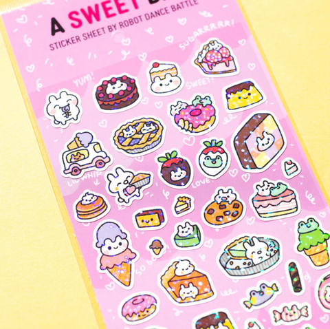 A Sweet Day Glitter Planner Sticker Sheet