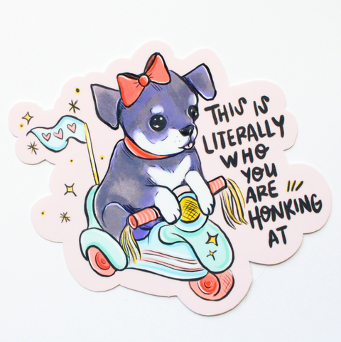 Scooter Puppy Bumper Sticker