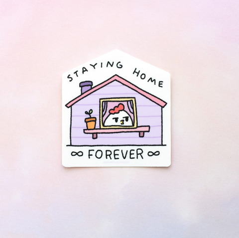 Grumpy Chicken Stays Home Sticker
