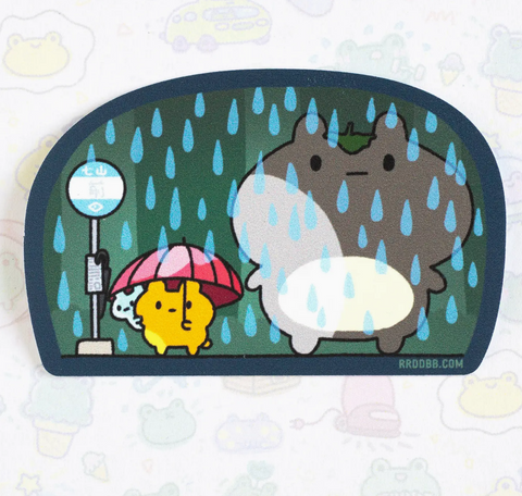 Bunny Waiting For Bus Homage Vinyl Sticker
