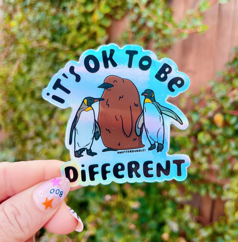 Pesto the Penguin It's Ok To Be Different Sticker