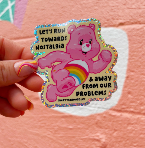 Let's Run Towards Nostalgia Care Bear Sticker