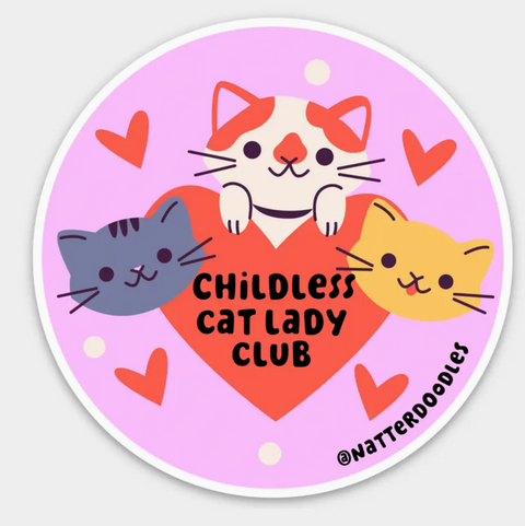 Childless Cat Lady Club Vote Election 2024 Sticker