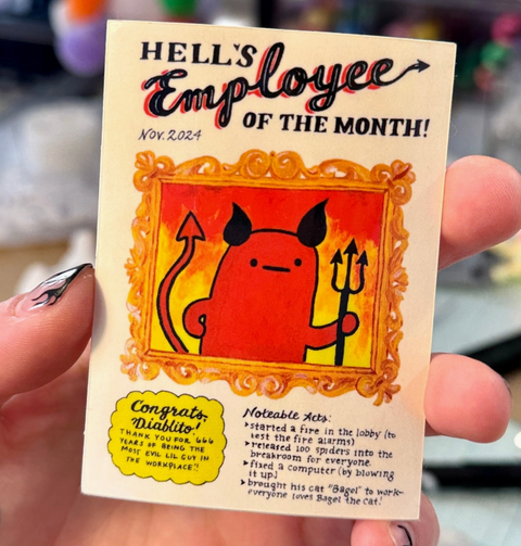 Hell's Employee of the Month Sticker