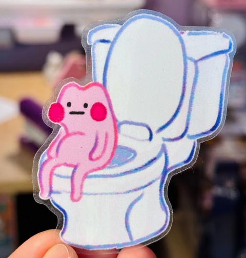Pinkie On Ze Toilet Sticker
