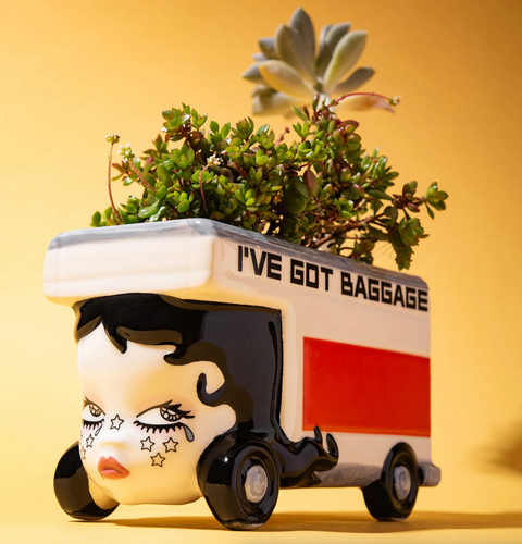 I've Got Baggage Ceramic Planter
