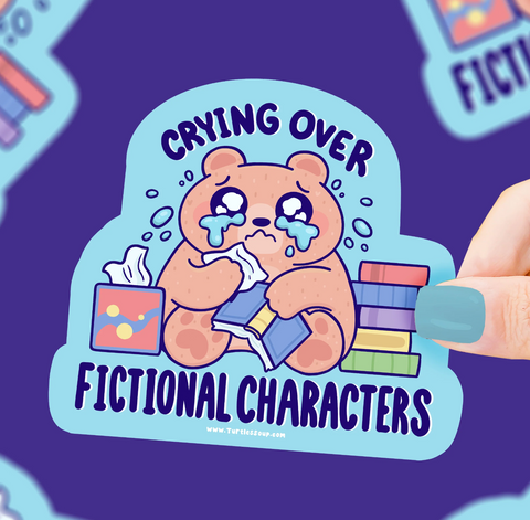Crying Over Fictional Characters Bookish Vinyl Sticker