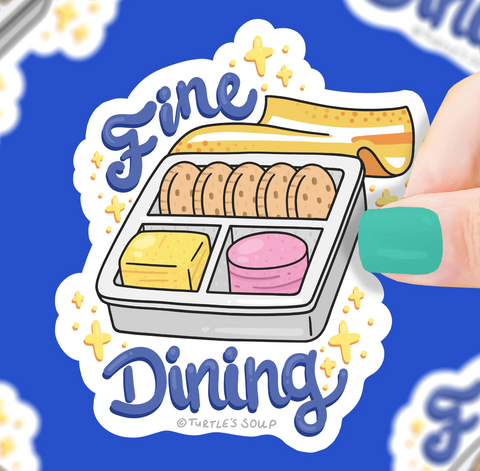 Fine Dining School Lunch 90s Nostalgia Vinyl Sticker