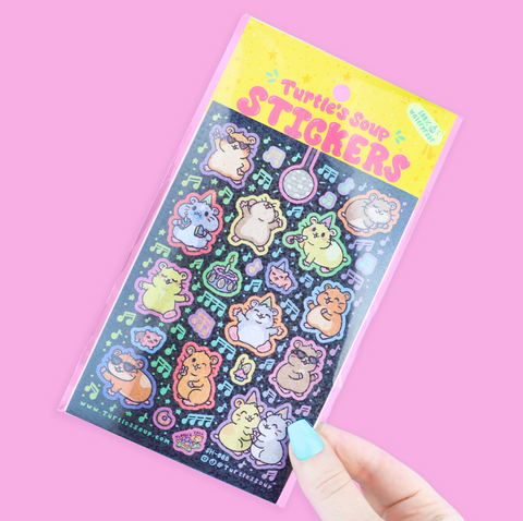 Hamster Dance Party Sticker Sheet