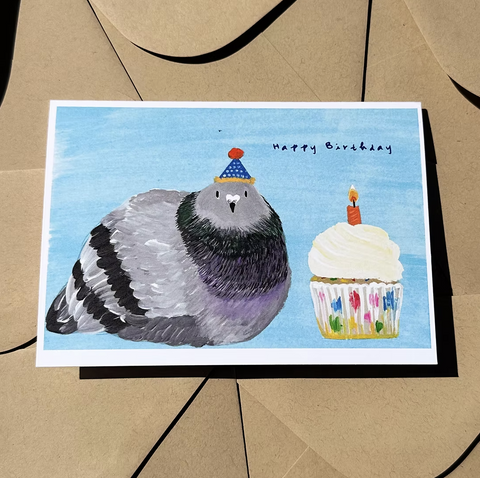 Pigeon Birthday Greeting Card