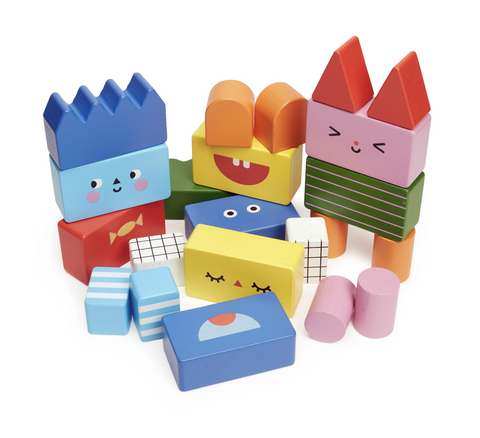Kidoki Stack & Mix Wooden Building Blocks
