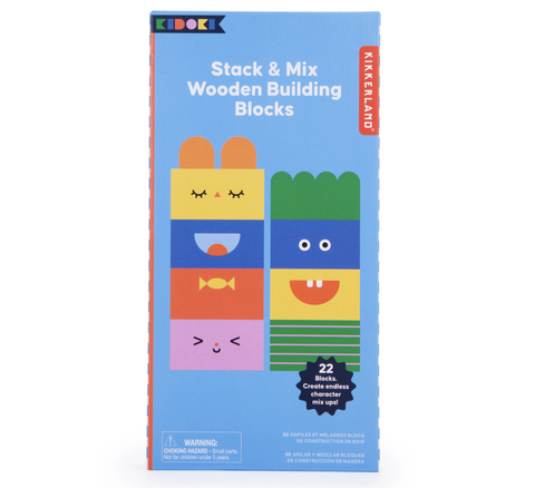 Kidoki Stack & Mix Wooden Building Blocks