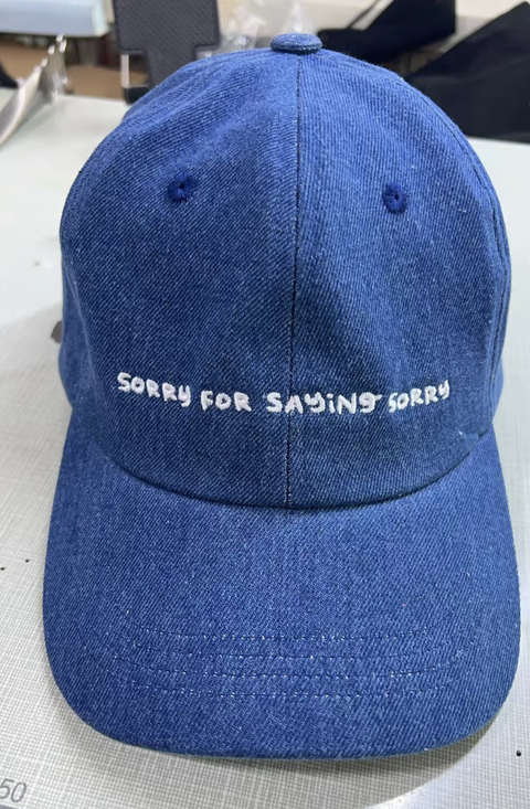SORRY: Denim baseball cap