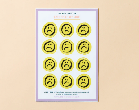 Frowns Sticker Sheet