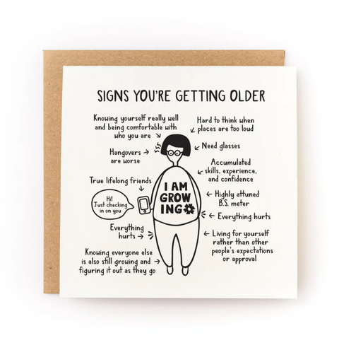 Signs You're Getting Older Letterpress Card