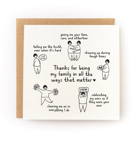 Thanks For Being My Family Letterpress Card