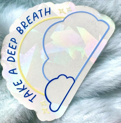 Take A Deep Breath Cloud Rainbow Suncatcher Decal