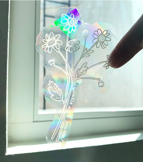 Be Gentle With Yourself Chamomile Flower Suncatcher Decal