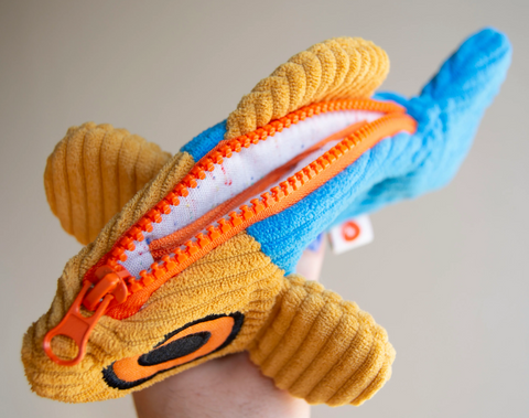 The Fish Pouch - Blue/Yellow