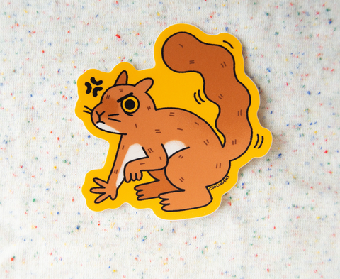 Angry Squirrel Vinyl Sticker