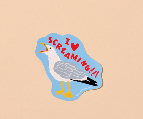 I Heart Screaming Seagull Sticker