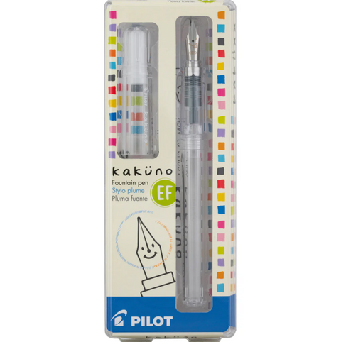 Pilot Kakuno Fountain Pen, Clear Barrel - Extra Fine Nib