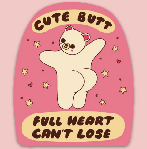 Cute Butt, Full Heart Sticker