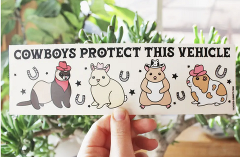 Cowboys Protect This Vehicle Bumper Sticker