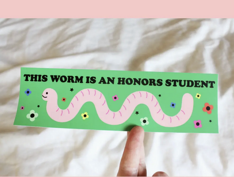 Honors Student Worm Bumper Sticker