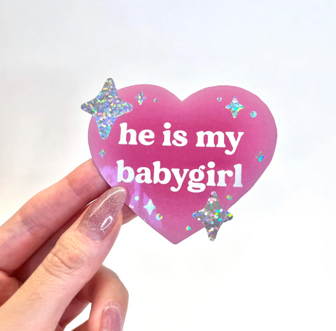 Vinyl Sticker - He is My Babygirl Heart