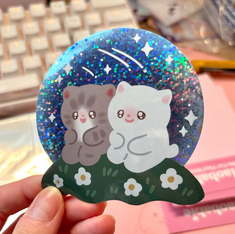 Vinyl Sticker - Stargazing Kitties