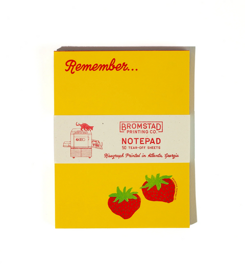 Remember Strawberry - Risograph A2 Notepad