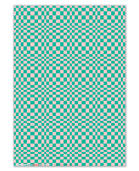 RETRO GREEN CHECKERBOARD Gift Wrap Sheets
