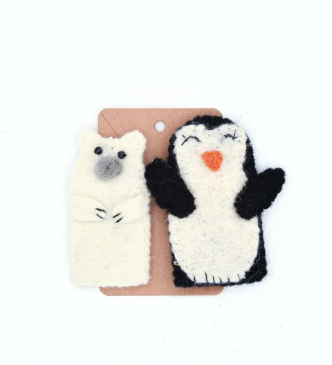 Polar Bear & Penguin Finger Puppet Set